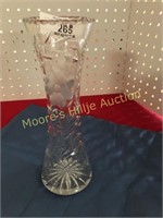Vtg 10" Crystal Cut Glass Vase