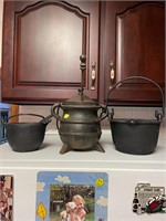 3 Cast Iron Pots