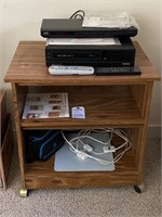 Microwave cart, VCR, DVD player