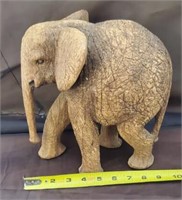 Hand Carved Wood African Elephant