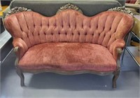 1940's Rose Carved Parlor Settee