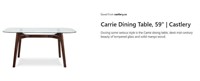 Carrie Dining Table, 59" Castlery (Top Glass Only)