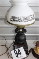 Vintage Stove Lamp/Painted Shade (U232)