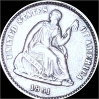 1861 Seated Liberty Half Dime CLOSELY UNC