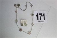 Necklace 36" length & Pair New Earrings (U235)