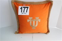 UT Pillow - Orange w/Burlap Trim (U235)