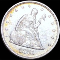 1876 Seated Twenty Cent Piece ABOUT UNCIRCULATED