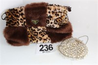 Leopard & Mink Pregio/Pearl Evening Bag (U235)