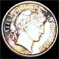 1911 Barber Silver Dime ABOUT UNCIRCULATED