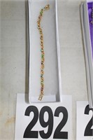 Multicolor Stone Link Bracelet 7.5" (U236)