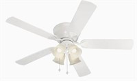 52-in White LED Indoor Flush Mount Ceiling Fan