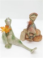 Lot of 2 Frog Sculptures by Jessica DeStefano