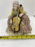 Dresden Figurine-Lady Playing Cello German