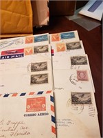 Cuba 10 Envelopes Mailed to USA14 stamps 1940s
