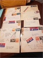 Cuba 10 Envelopes Mailed to USA 19 stamps 1940s