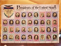 Presidents of USA Bachrach Stamps vintage sheet