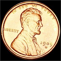 1909-S Lincoln Wheat Penny CHOICE BU RED