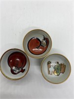Vintage Porcelain Set Of 3  Bowls Gold Thumb.