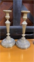Pair of Antique Bronze French Candlesticks