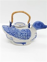 Vintage Hand Painted Duck Tea Pot