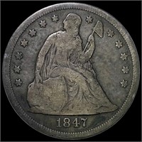 1847 Seated Liberty Dollar NICELY CIRCULATED