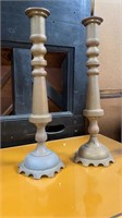 Vintage Pair of Large Solid Brass Candlesticks