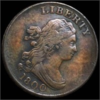 1800 Draped Bust Half Cent LIGHTLY CIRCULATED