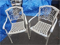 4 Garden Outdoors Chairs Light Metal