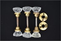 3 pcs Antique Glass Door Entry Handles