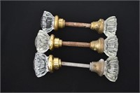 3 pcs Antique Glass Door Entry Handles