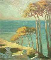 Painting - Trees and Sea by John Christen Johansen