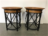 Beautiful pair of round side tables