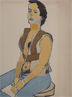 Alice Neel "Man in Harness" Lithograph, 1980