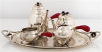 William DeMatteo Modern Silver Tea Service, 5 Pcs.