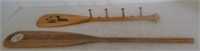 (2) Wooden Paddles One Decorative with Hanger
