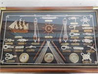 Ship Knot Picture Frame with 3 Gauges in it