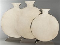 Lorin Marsh Silver-Tone Urn Form Vases, 3 PCS
