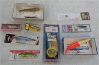 Assortment of Vintage Wooden Lures and new Lures.