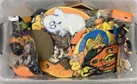 Box of Halloween decorations