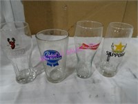 LOT, 12 PCS, ASST. BRAND BEER PINT GLASSES