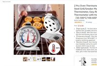 2 Pcs Oven Thermometer, Stainless Steel