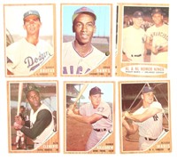 TOPPS 1962 BASEBALL CARDS - KOUFAX, MARIS, CLEMENT