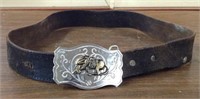 Vintage belt with rodeo belt buckle