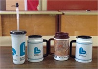 4 travel mugs