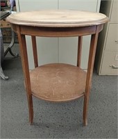 Vintage Wood Round Side Table