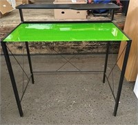 Green Glass Top Computer Desk