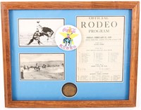 FRAMED EARLY 19TH CENTURY RODEO POSTCARDS & PROGRA