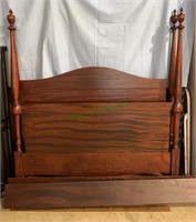 Antique full / double 4 post bed - flamed