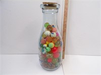 18" THICK GLASS JAR FILLED WITH SUPER BALLS