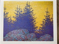 YELLOW SKY, BLUE SPRUCE BY LAWREN HARRIS